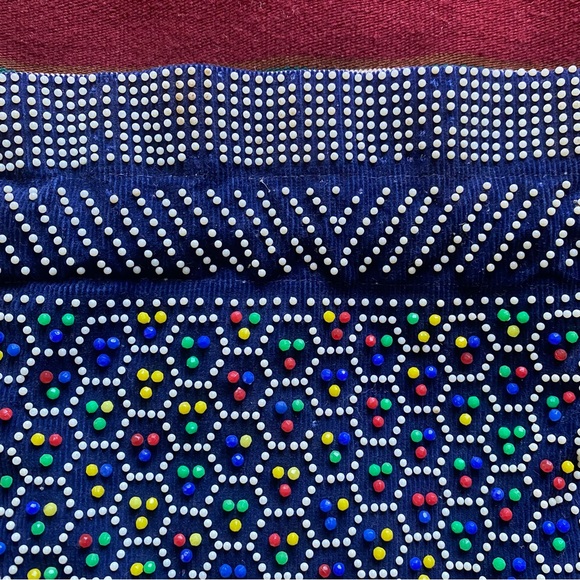 VTG 60’s Reversible handmade Candy dot Beaded handbag. Wristlet Sack Bag. USA - Picture 12 of 14